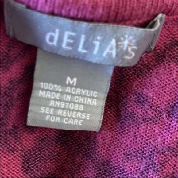 Romantic Sweater Delias Vintage Purple Peplum Top Sweater Cardigan Womens M - Picture 10 of 15